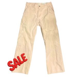 H&M Cotton Wide Leg Cargo Carpenter Jeans